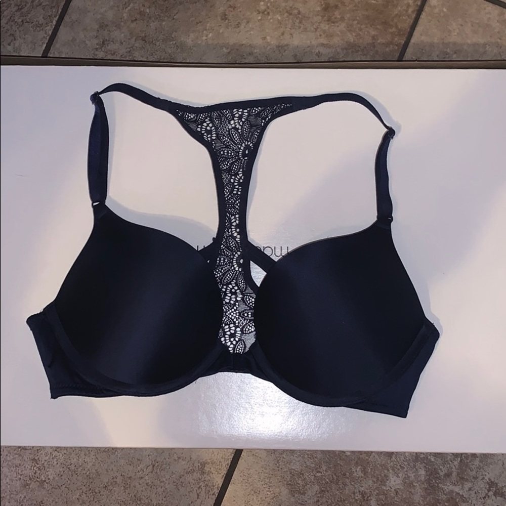 Navy Victoria Secret Push Up Bra 32B w/ lace back